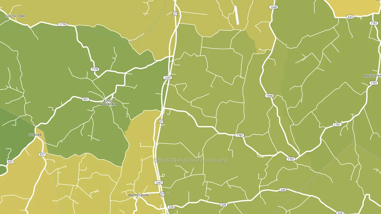Waynesburg, KY block-group voter-turnout map