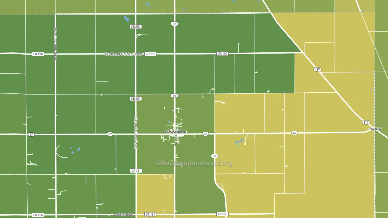 Waynesfield, OH block-group voter-turnout map