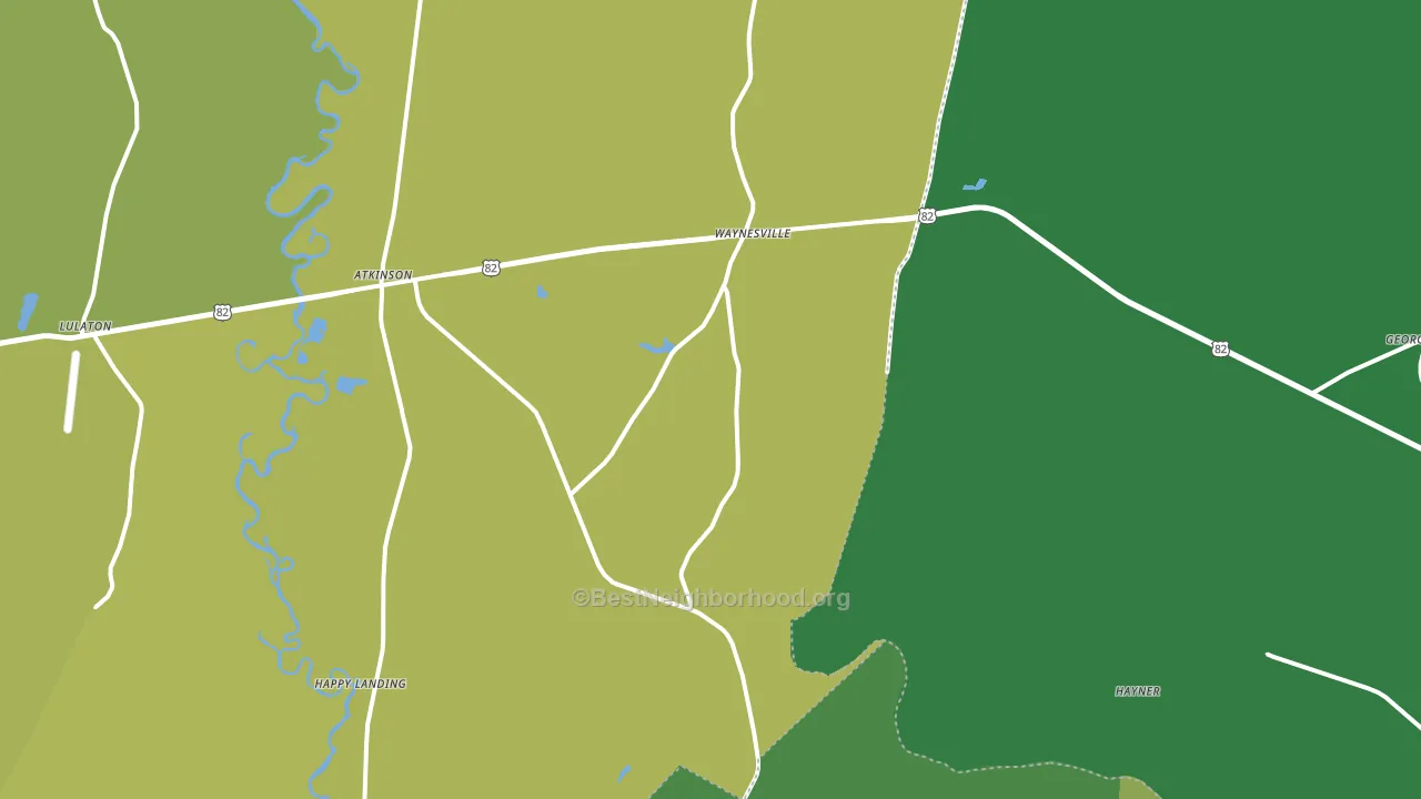 Waynesville, GA block-group voter-turnout map