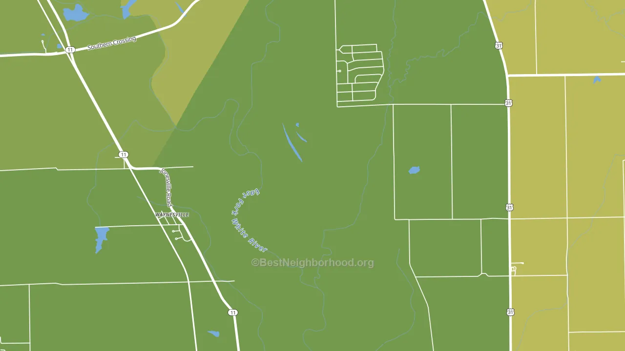 Waynesville, IN block-group voter-turnout map