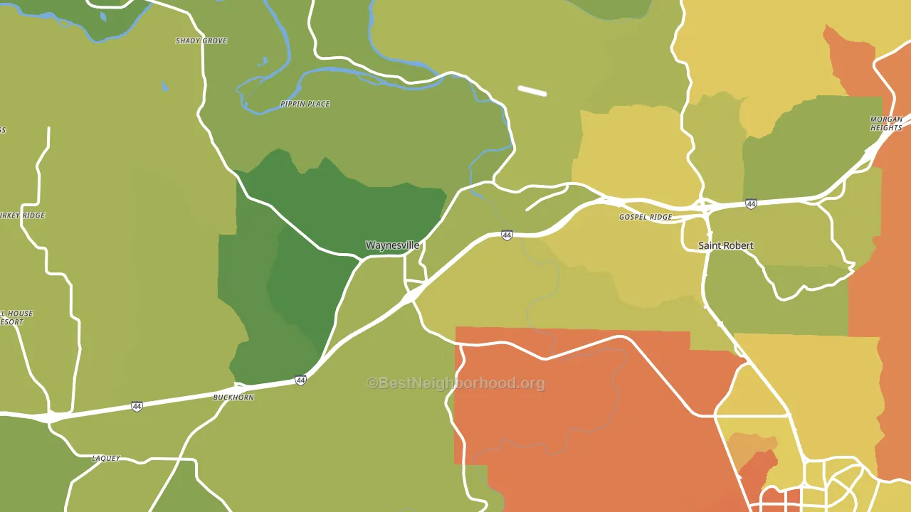 Waynesville, MO block-group voter-turnout map