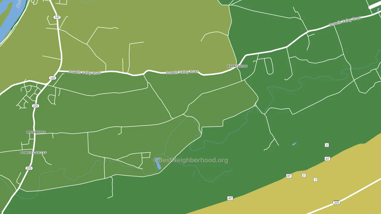 Waynesville, PA block-group voter-turnout map