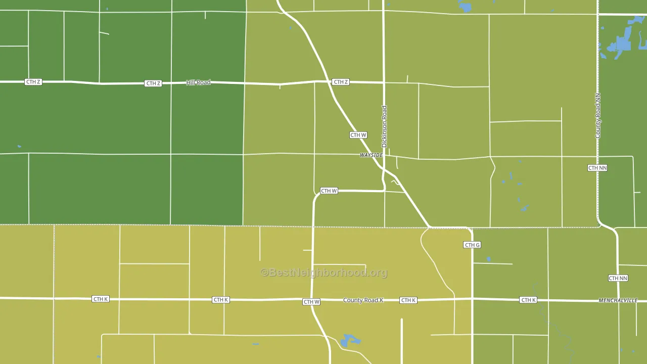 Wayside, WI block-group voter-turnout map