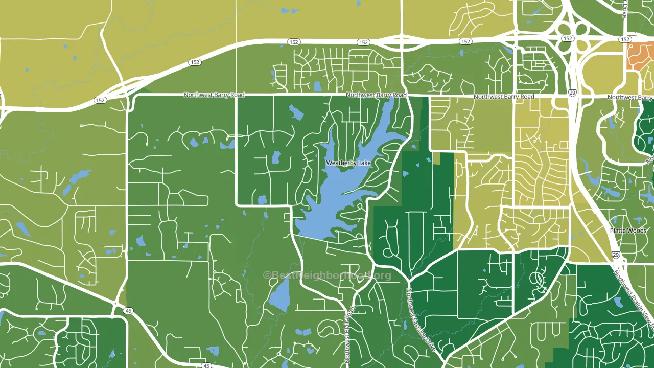 Weatherby Lake, MO block-group voter-turnout map