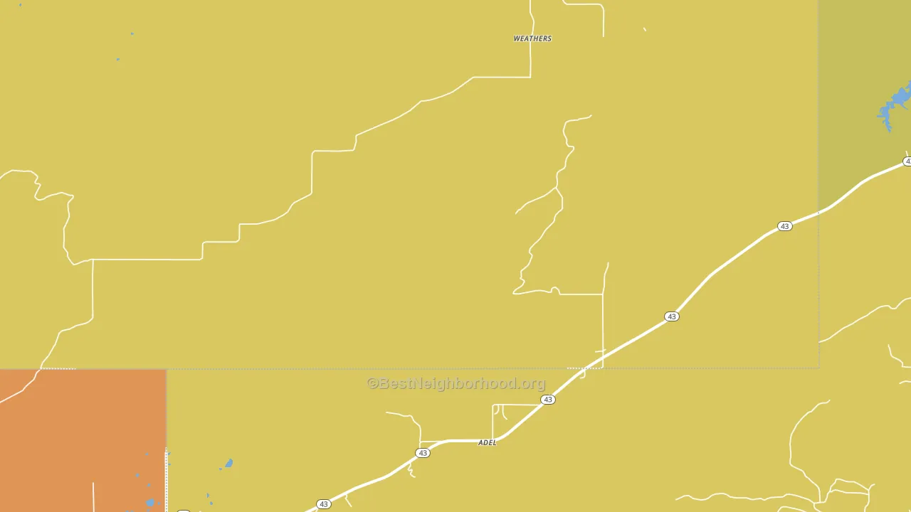 Weathers, OK block-group voter-turnout map
