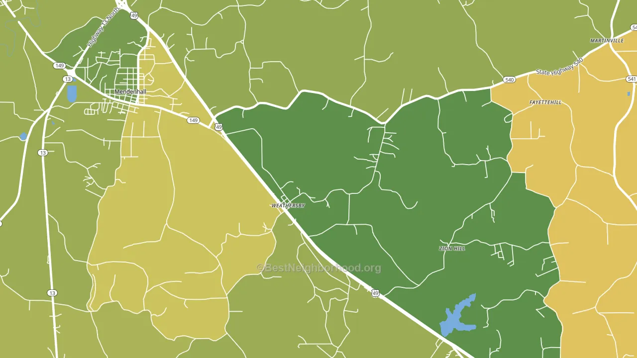 Weathersby, MS block-group voter-turnout map