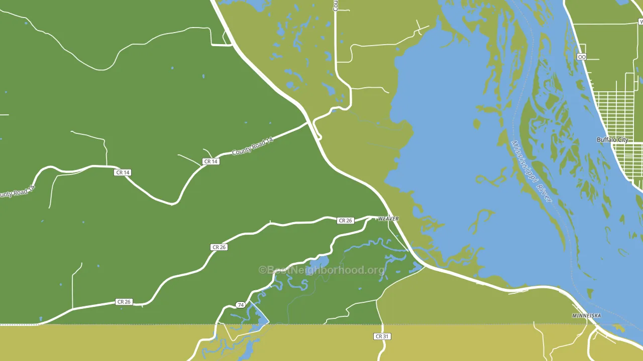 Weaver, MN block-group voter-turnout map