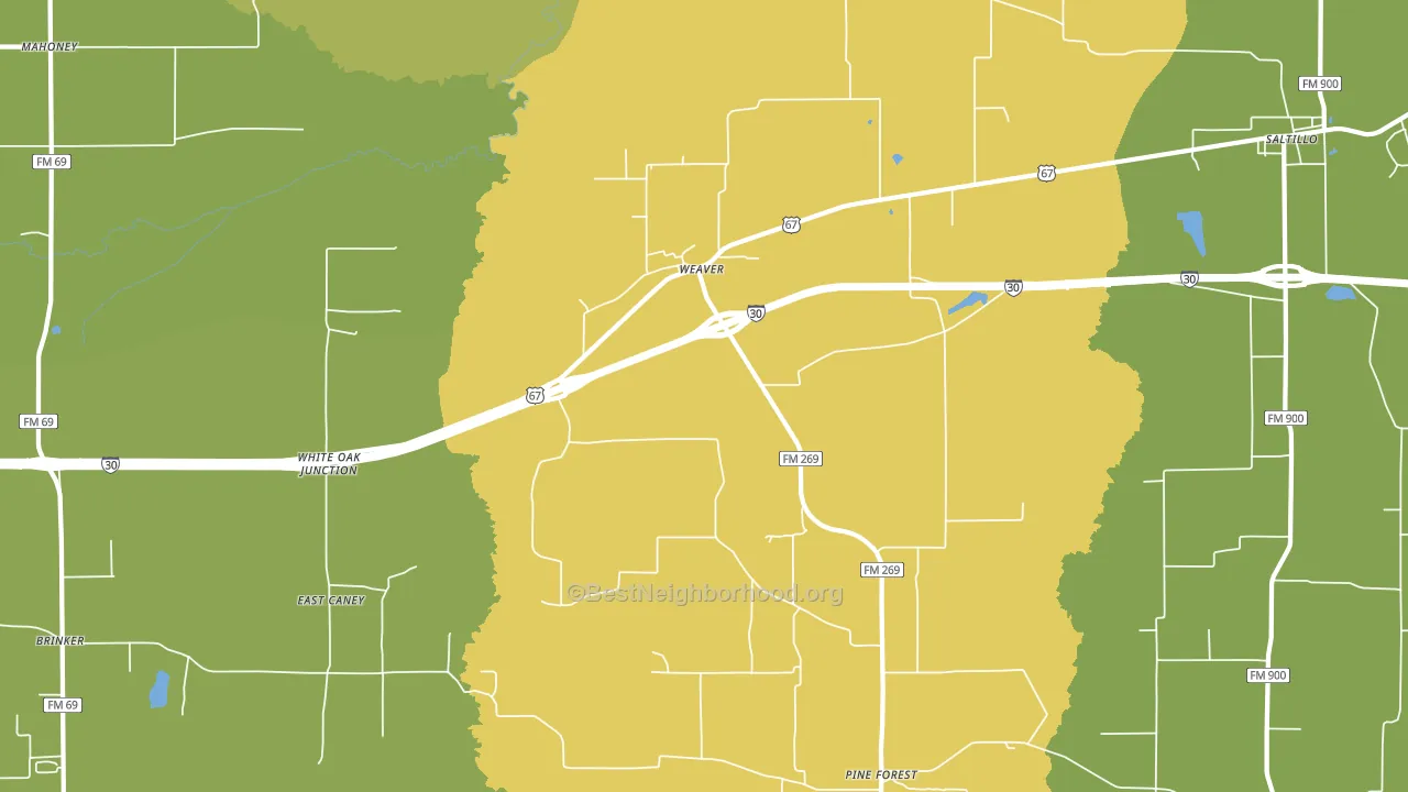 Weaver, TX block-group voter-turnout map