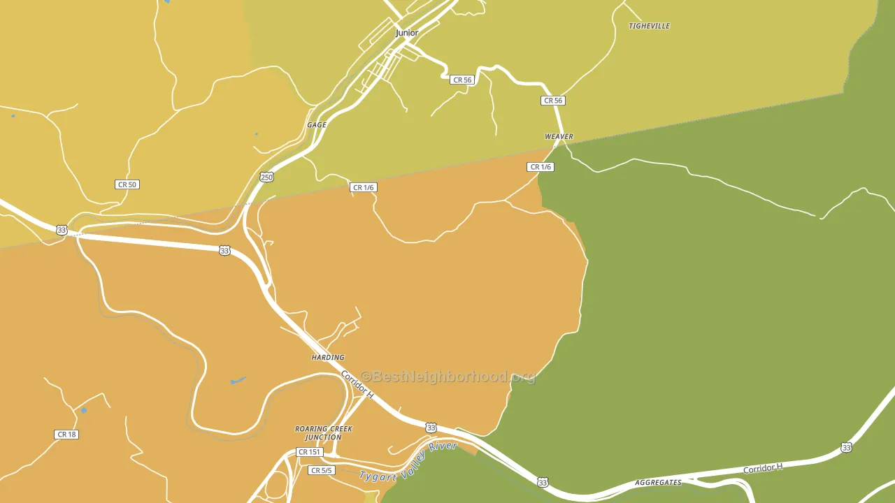 Weaver, WV block-group voter-turnout map