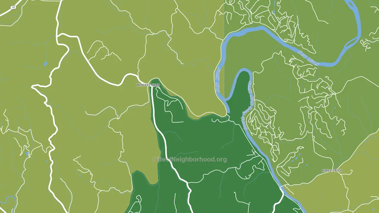 Weavers Ford, NC block-group voter-turnout map