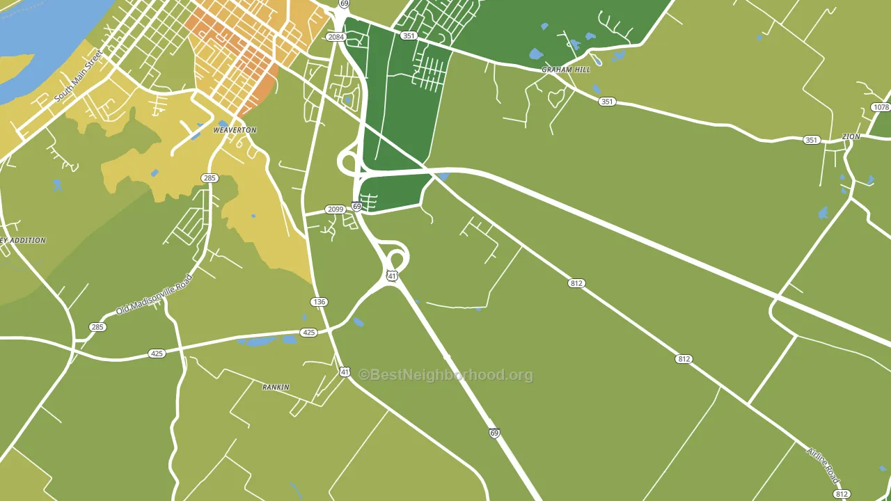 Weaverton, KY block-group voter-turnout map