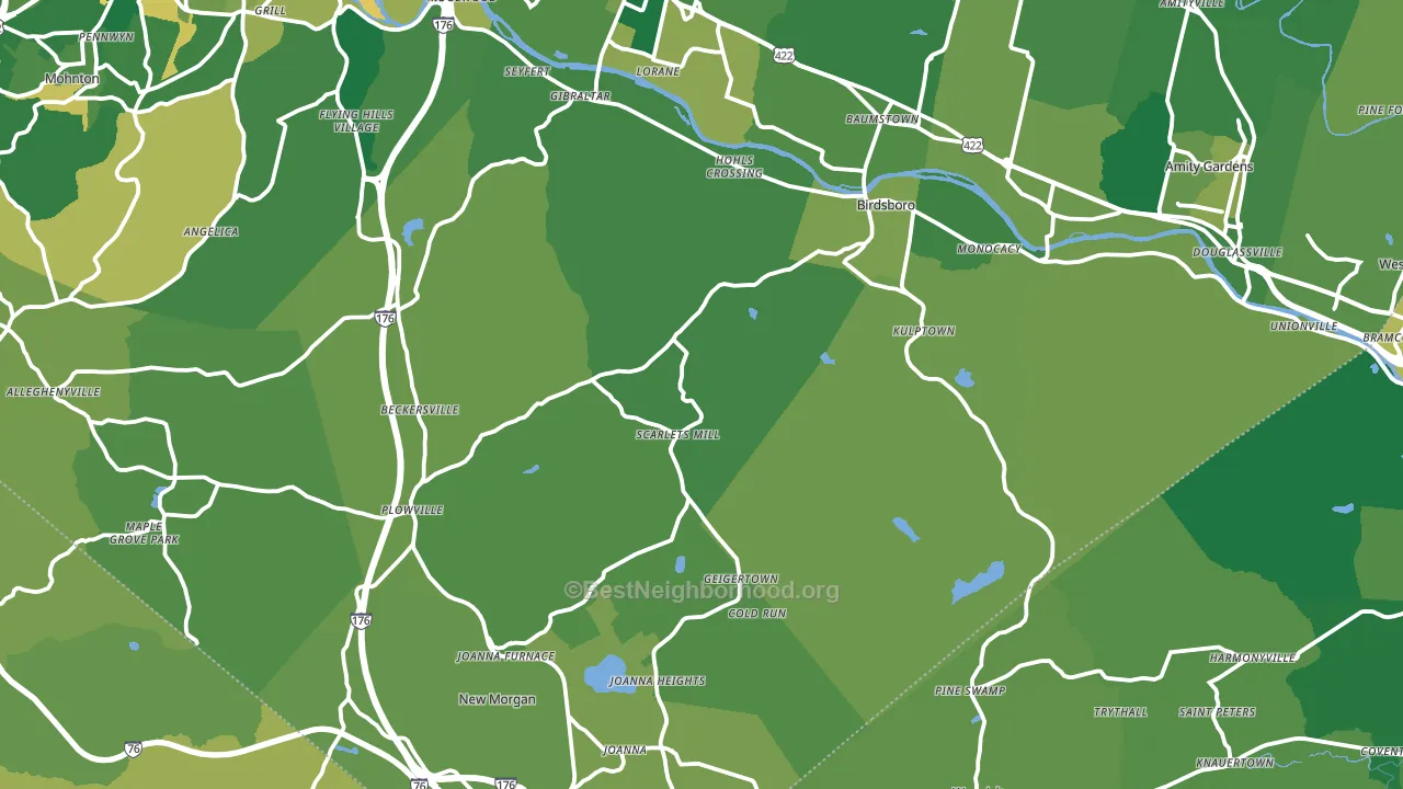 Weavertown, PA block-group voter-turnout map