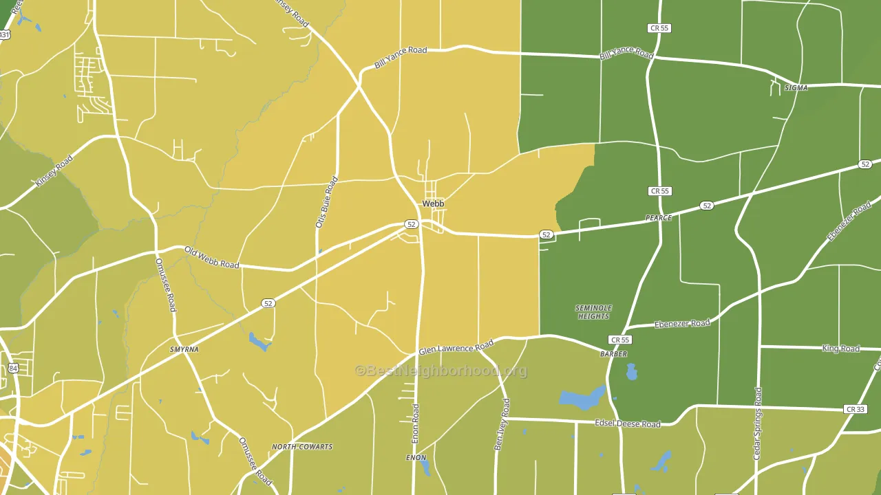 Webb, AL block-group voter-turnout map