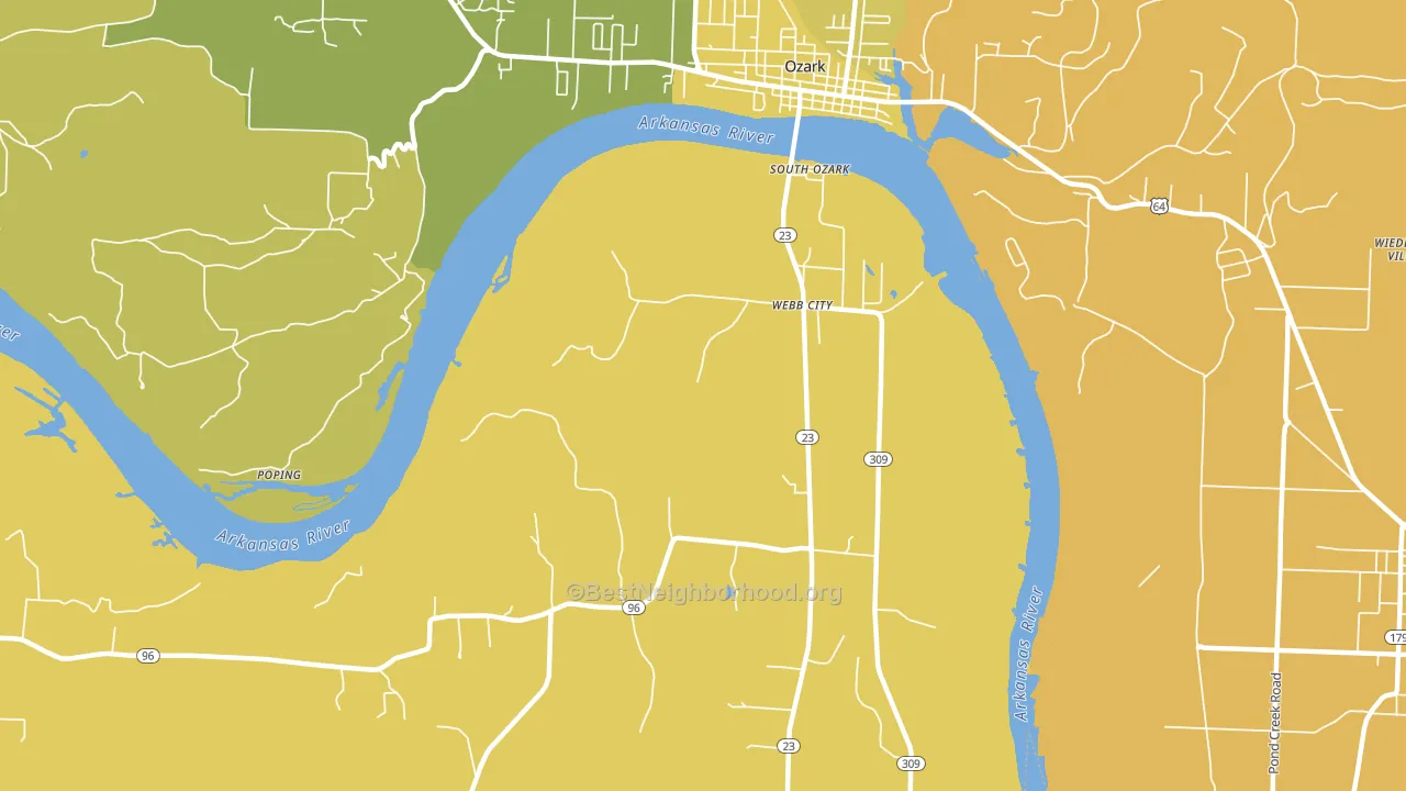 Webb City, AR block-group voter-turnout map