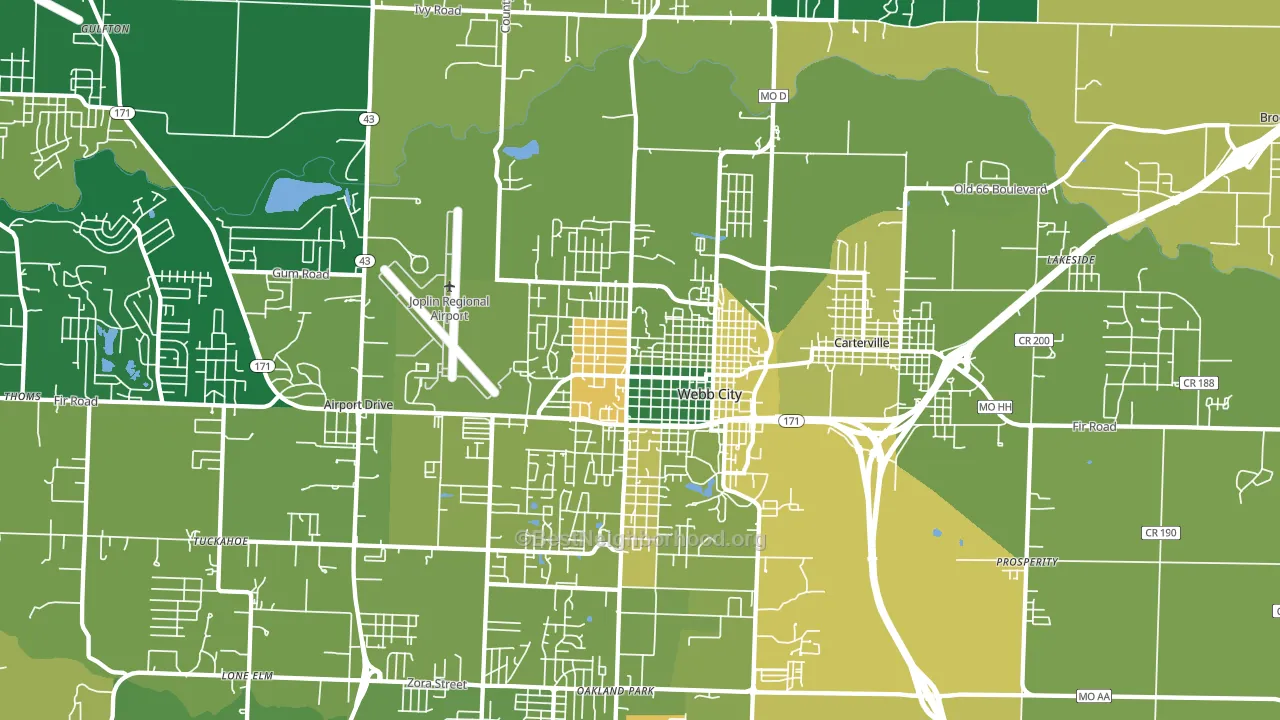 Webb City, MO block-group voter-turnout map