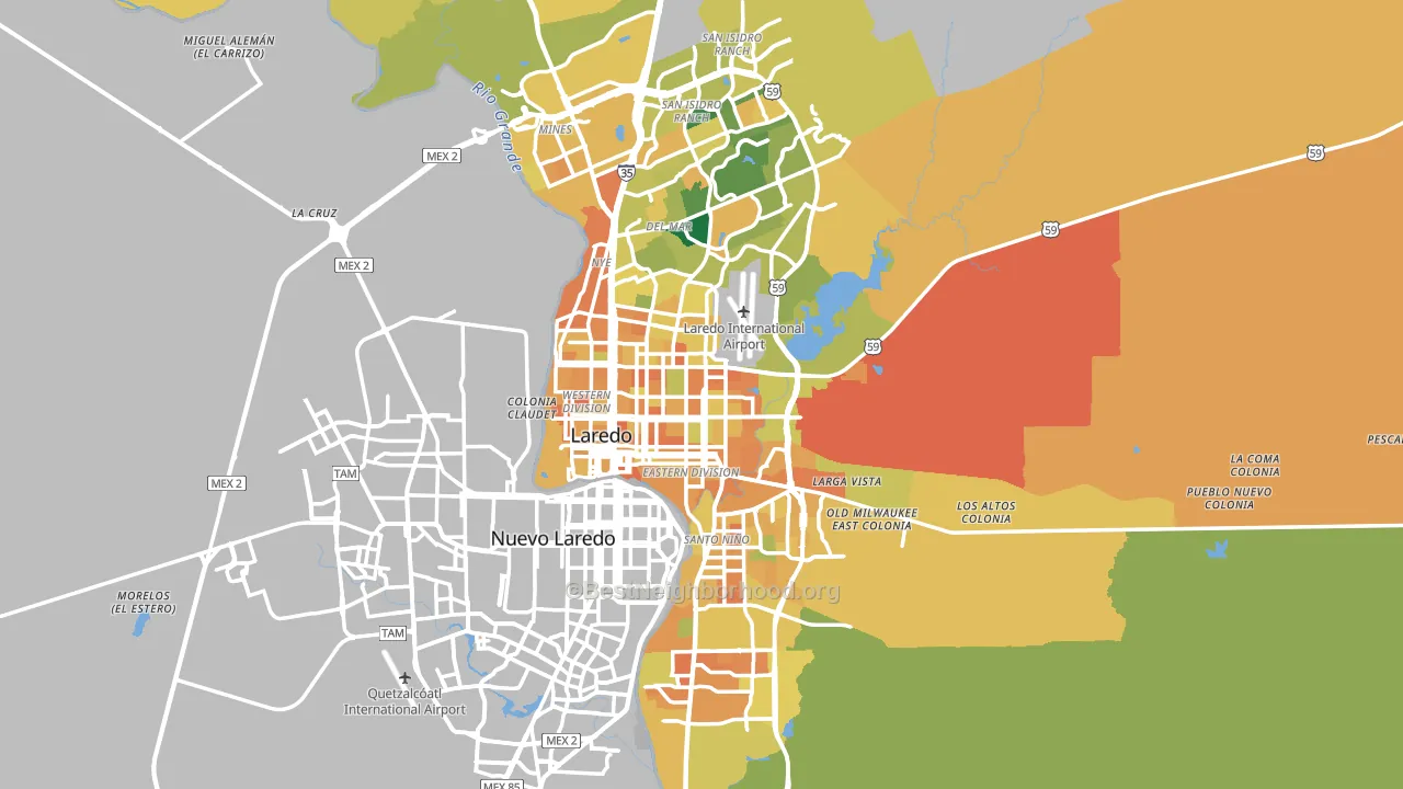 Webb County, TX block-group voter-turnout map