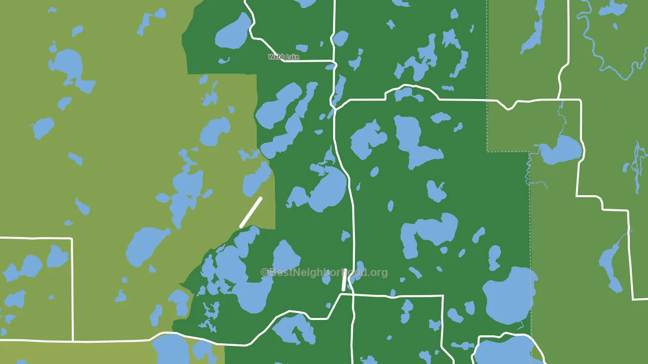 Webb Lake, WI block-group voter-turnout map