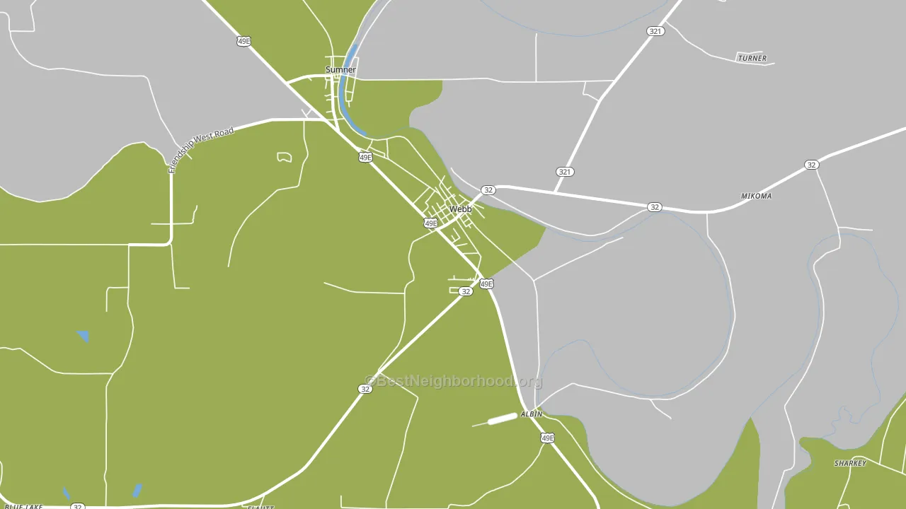 Webb, MS block-group voter-turnout map