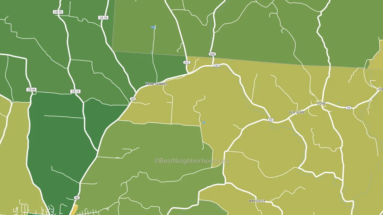 Webb Summit, OH block-group voter-turnout map