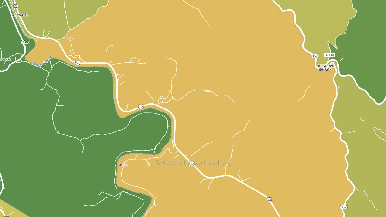 Webb, WV block-group voter-turnout map
