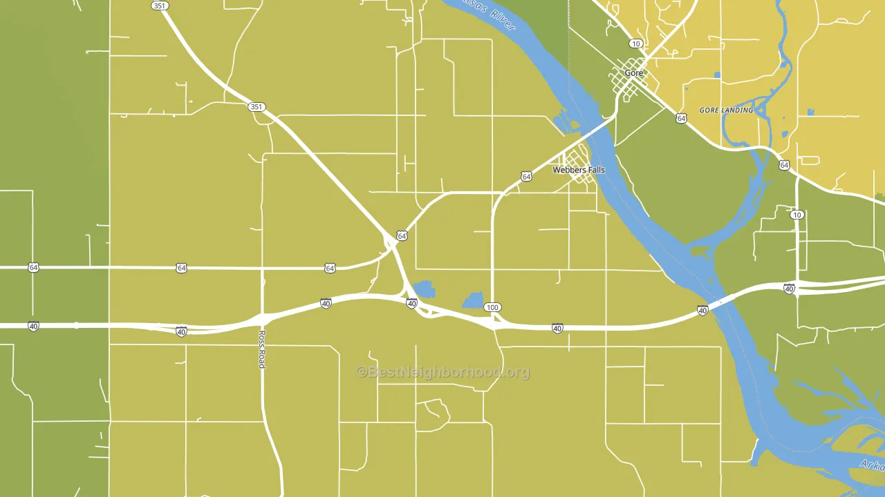 Webbers Falls, OK block-group voter-turnout map