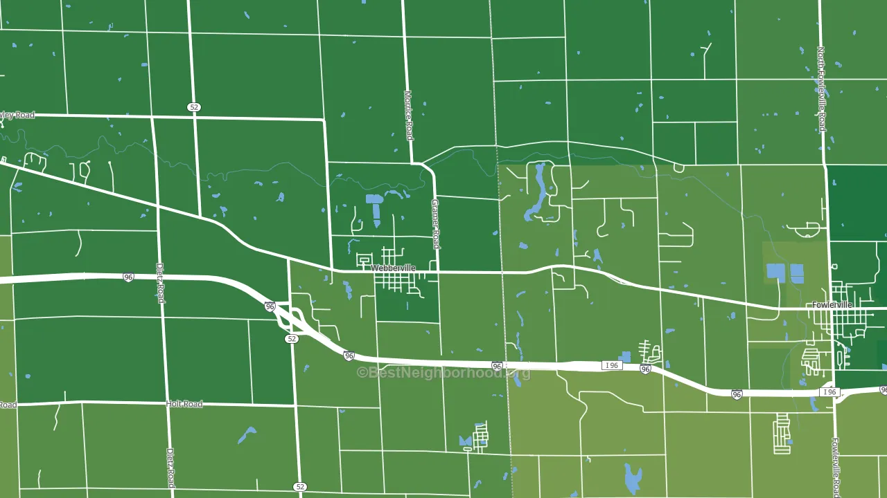 Webberville, MI block-group voter-turnout map