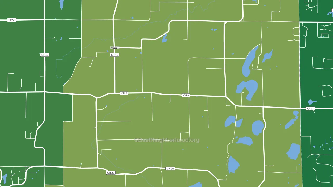 Weber, MN block-group voter-turnout map