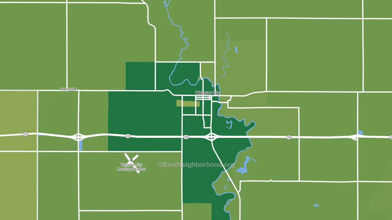Webster City, IA block-group voter-turnout map