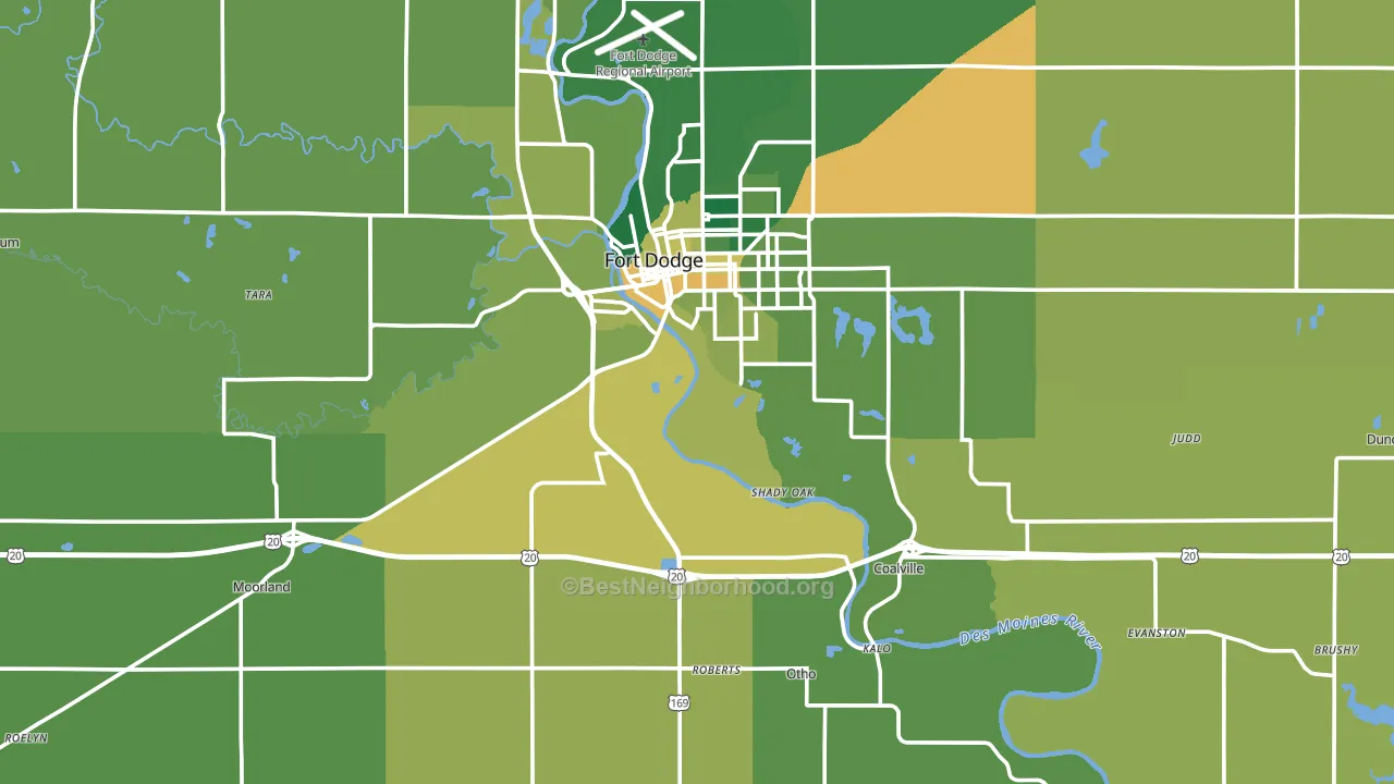 Webster County, IA block-group voter-turnout map