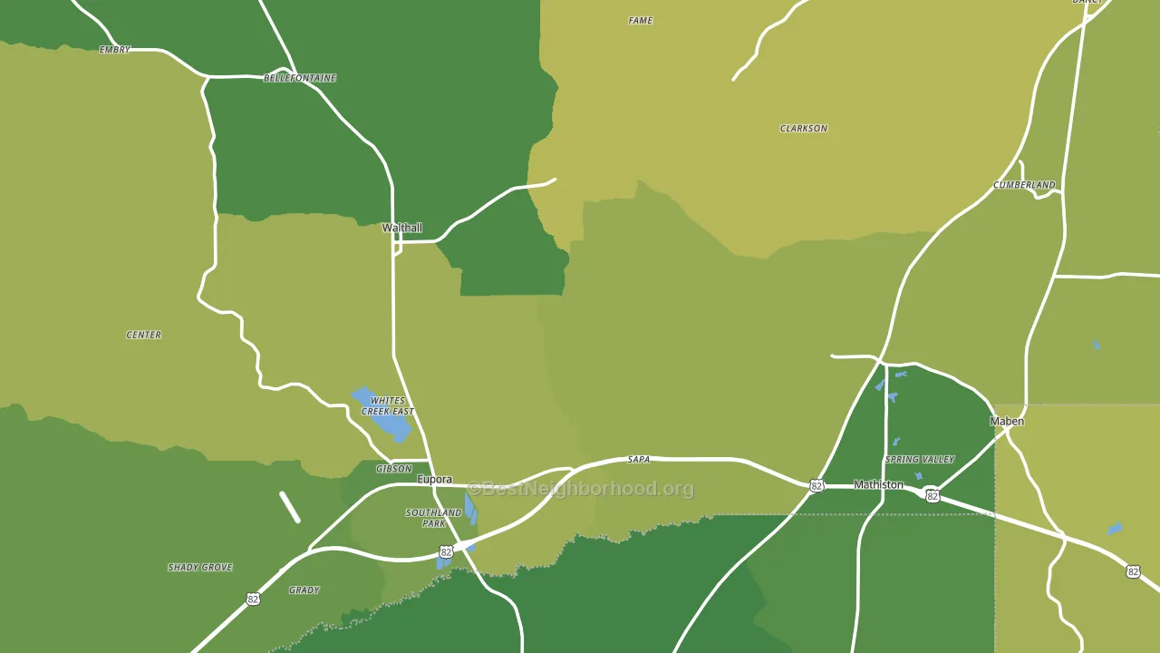 Webster County, MS block-group voter-turnout map
