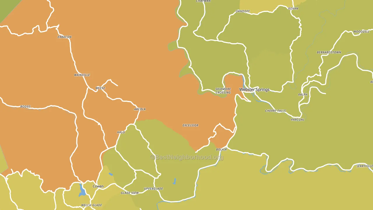 Webster County, WV block-group voter-turnout map