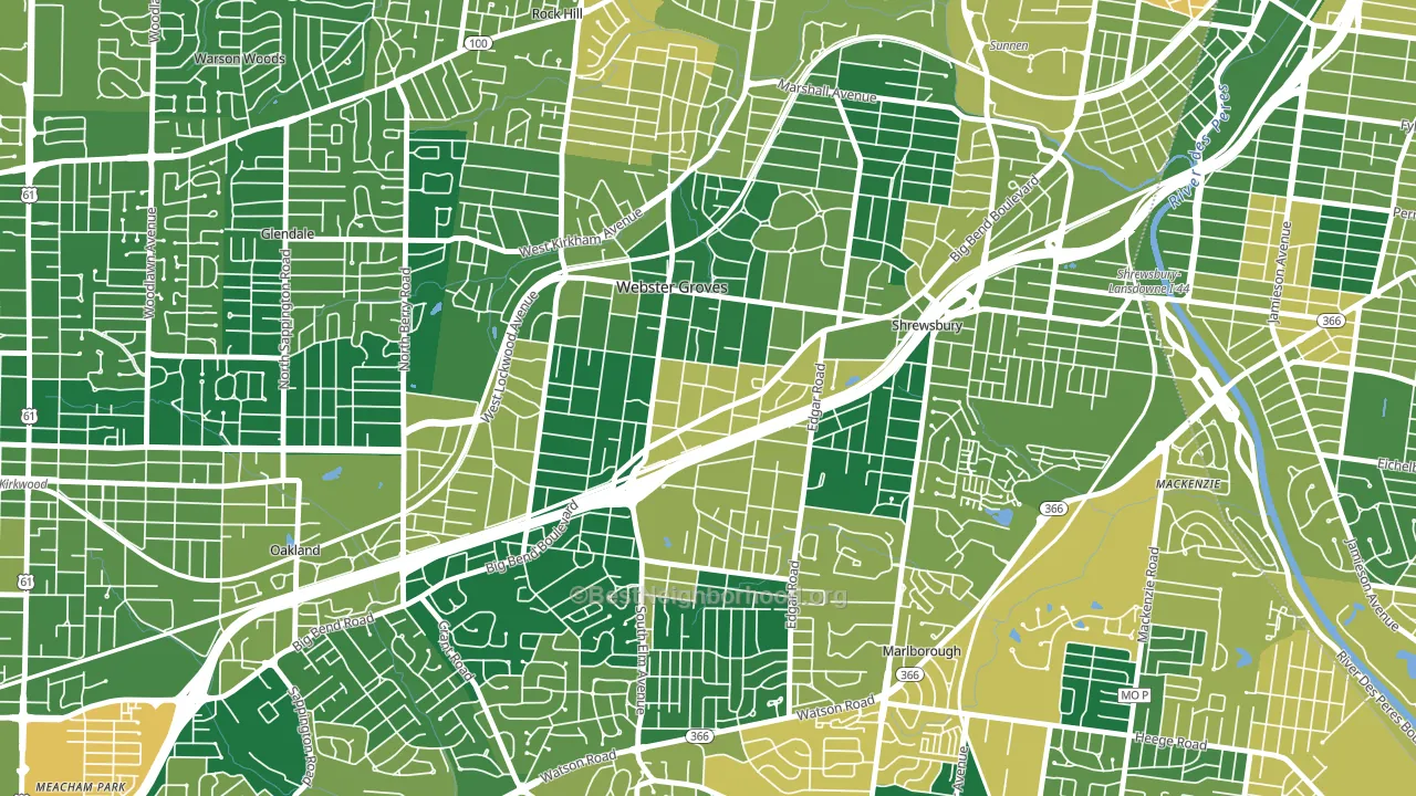 Webster Groves, MO block-group voter-turnout map