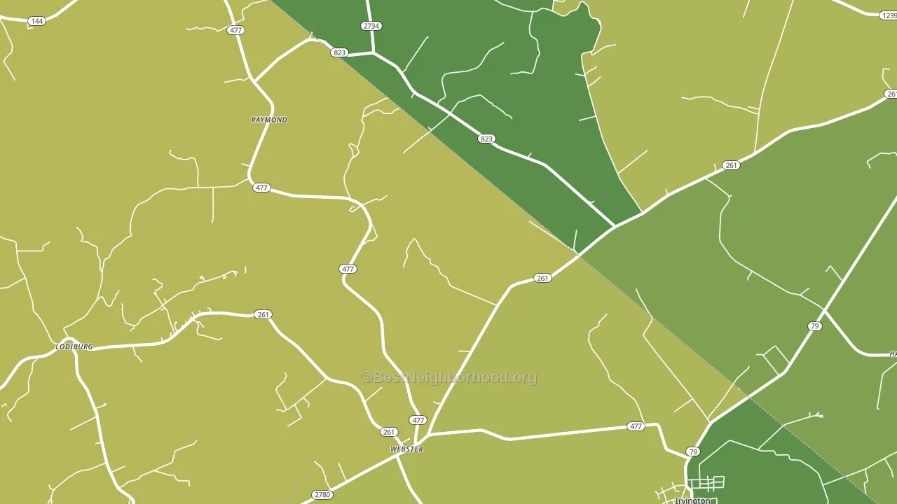 Webster, KY block-group voter-turnout map