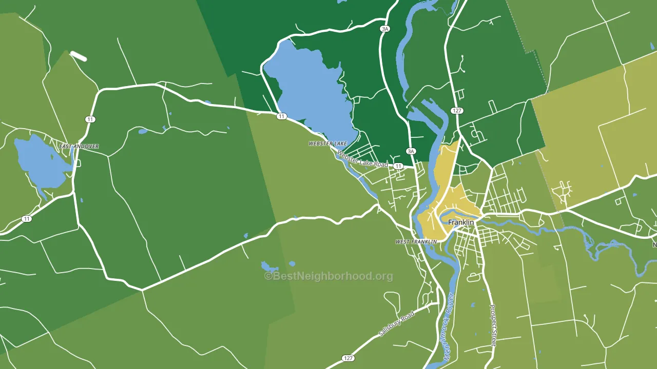 Webster Lake, NH block-group voter-turnout map