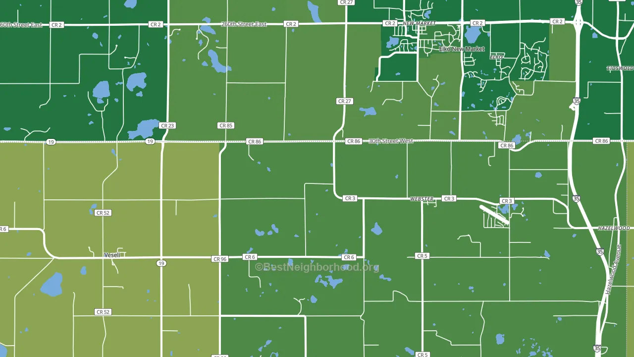 Webster, MN block-group voter-turnout map