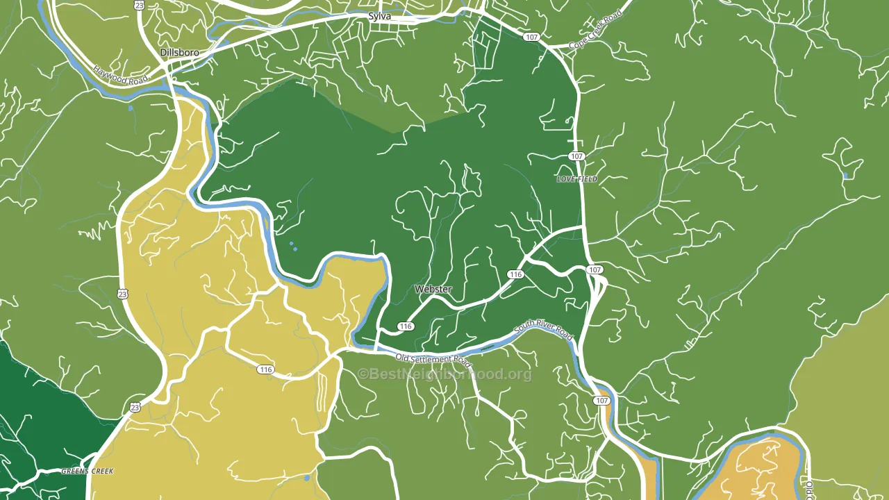 Webster, NC block-group voter-turnout map