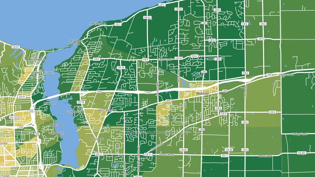 Webster, NY block-group voter-turnout map