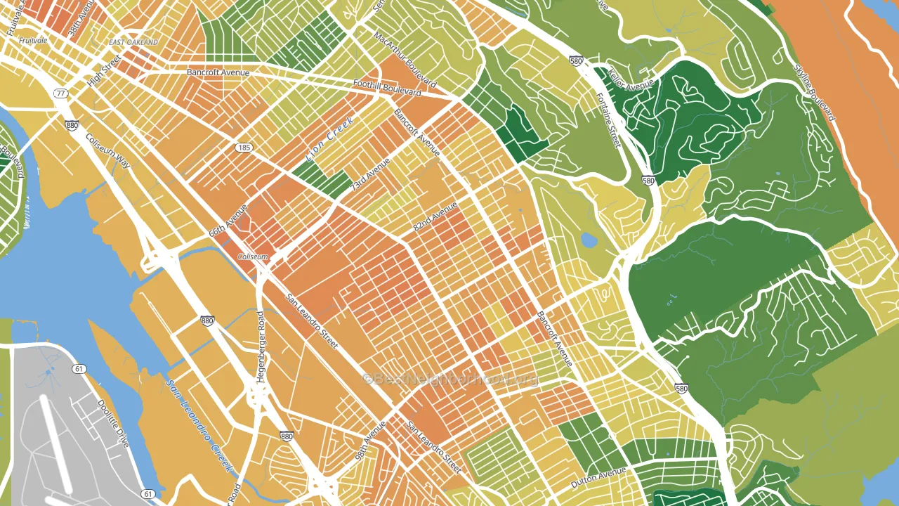 Webster, Oakland, CA block-group voter-turnout map