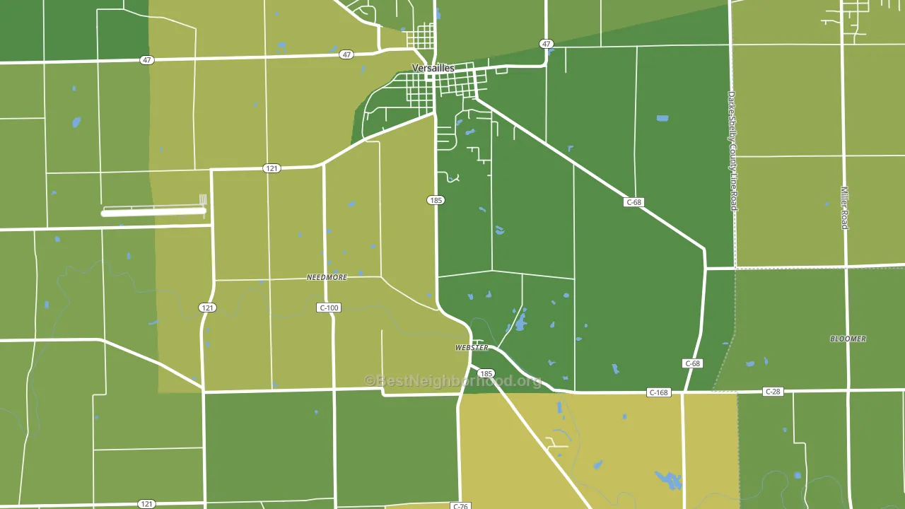Webster, OH block-group voter-turnout map