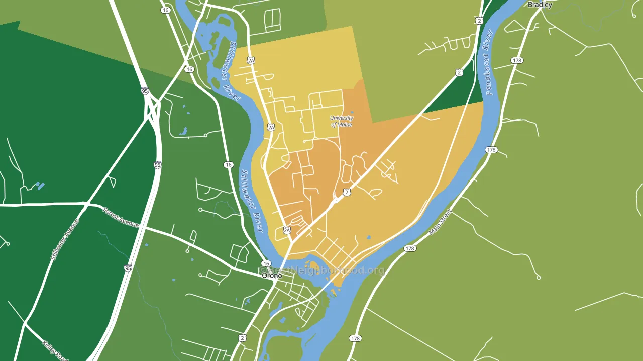 Webster, Orono, ME block-group voter-turnout map