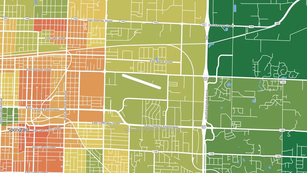 Webster Park-Shady Dell, Springfield, MO block-group voter-turnout map