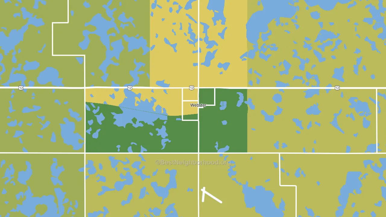 Webster, SD block-group voter-turnout map