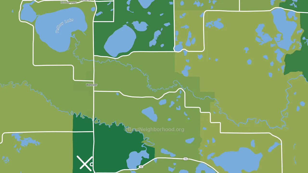 Webster, WI block-group voter-turnout map