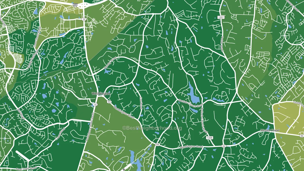 Weddington, NC block-group voter-turnout map