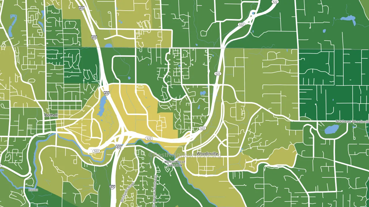Wedge, Woodinville, WA block-group voter-turnout map