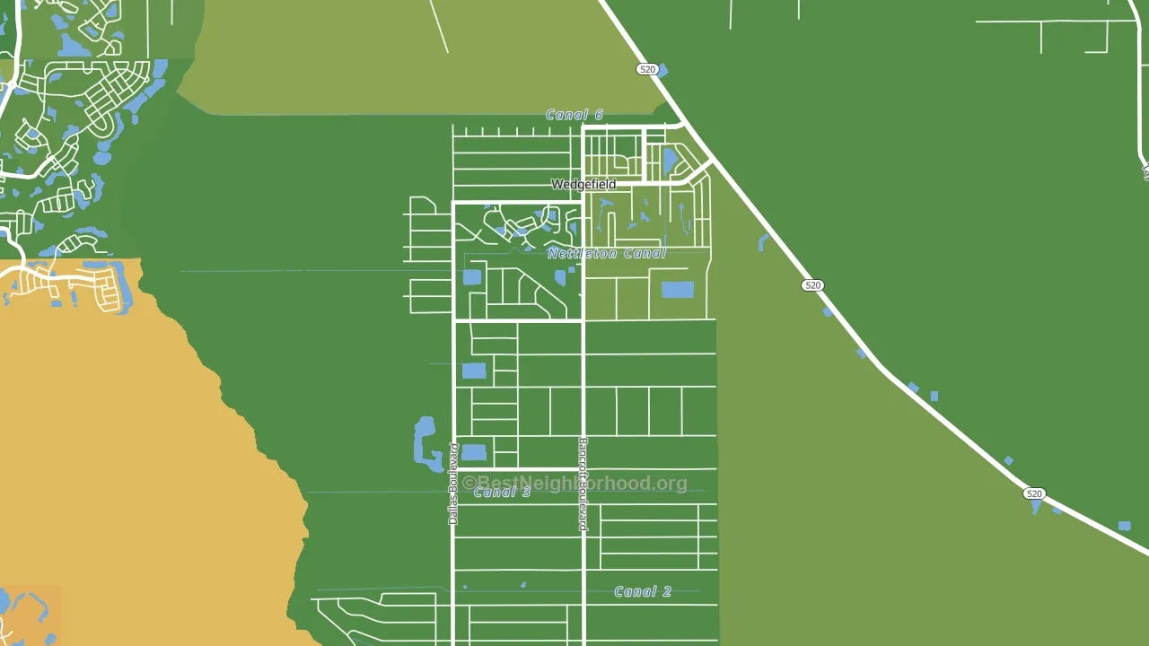 Wedgefield, FL block-group voter-turnout map