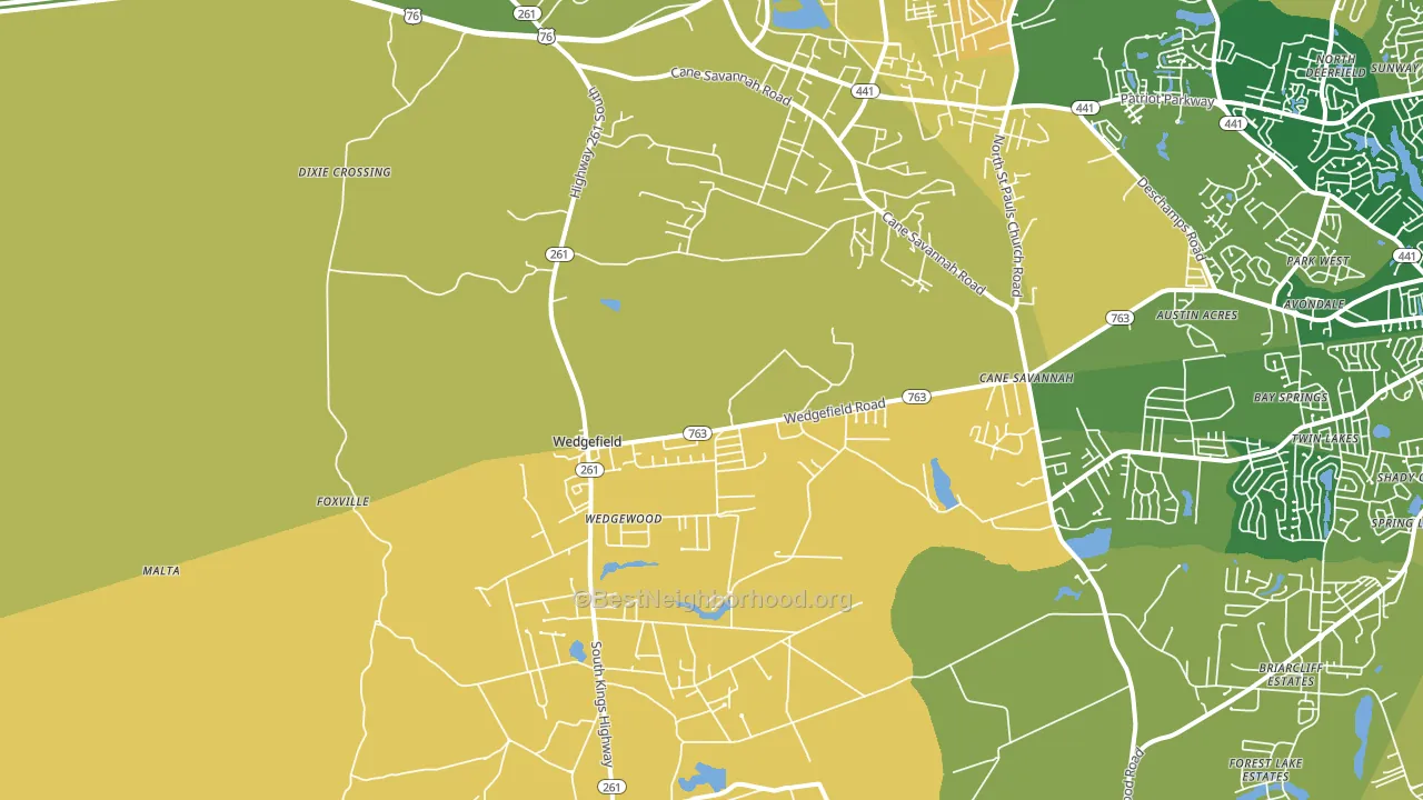 Wedgefield, SC block-group voter-turnout map
