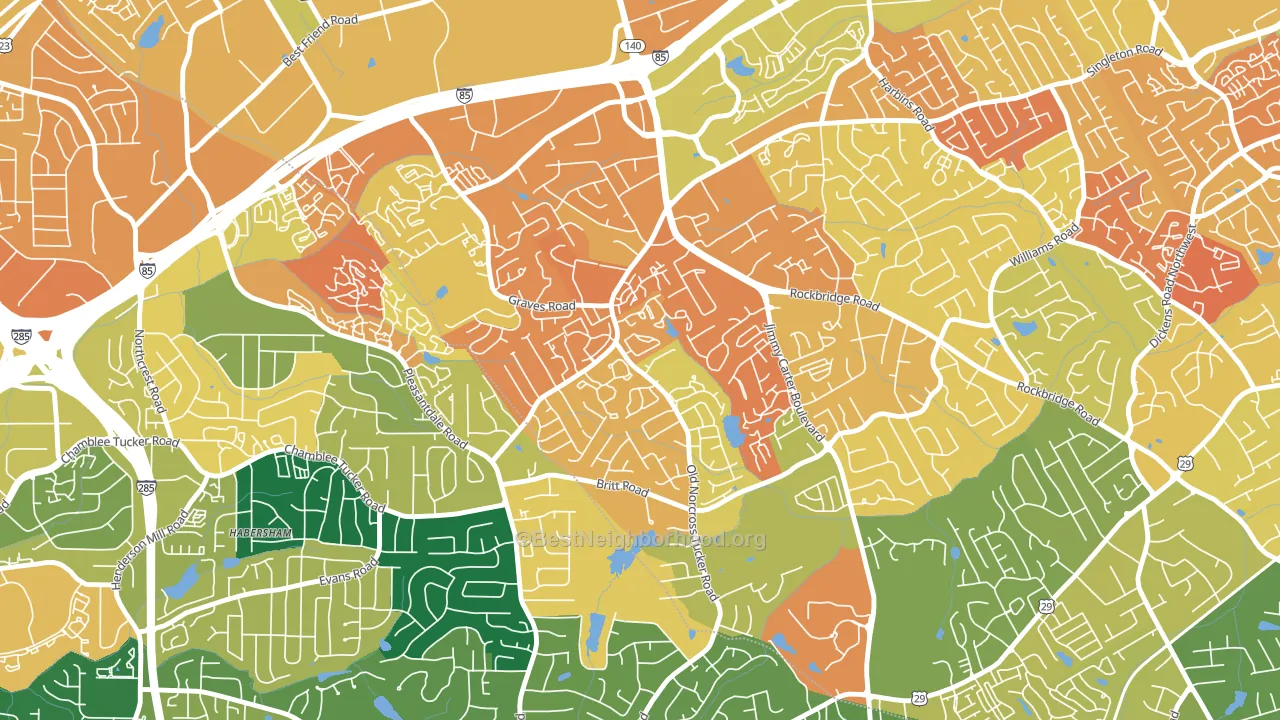 Wedgewood, Tucker, GA block-group voter-turnout map