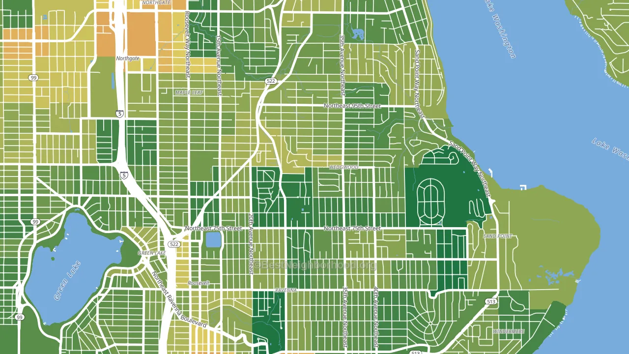 Wedgwood, Seattle, WA block-group voter-turnout map