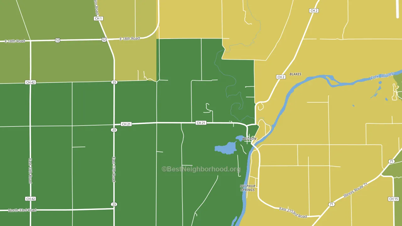 Wedron, IL block-group voter-turnout map